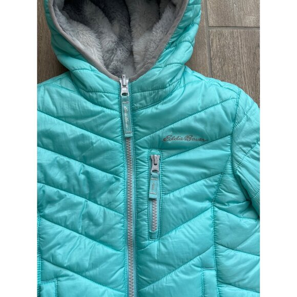 Girls Eddie Bauer Reversible Puffer Coat Sz XXS (4) - Picture 2 of 7